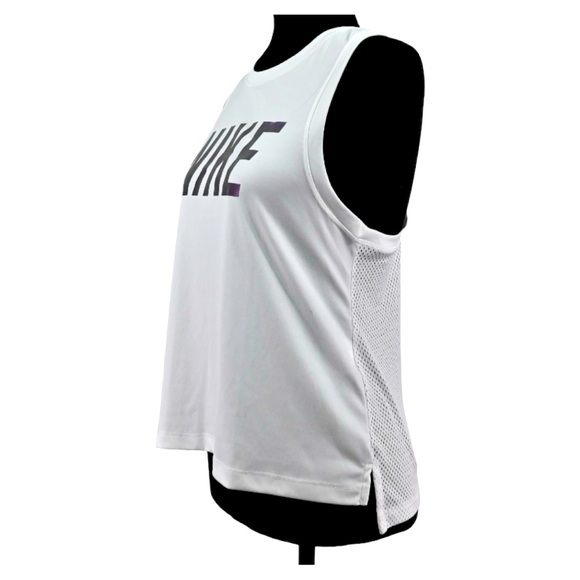 Nike Dri-Fit Running Sleeveless Tee in White Size Small - Picture 3 of 4